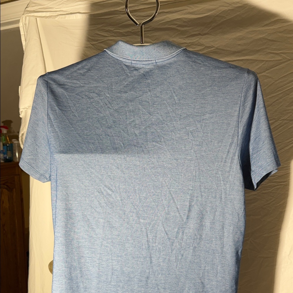Robert Barakett Men's Heathered Sky Blue Notch-Collar Polo - Picture 4 of 5